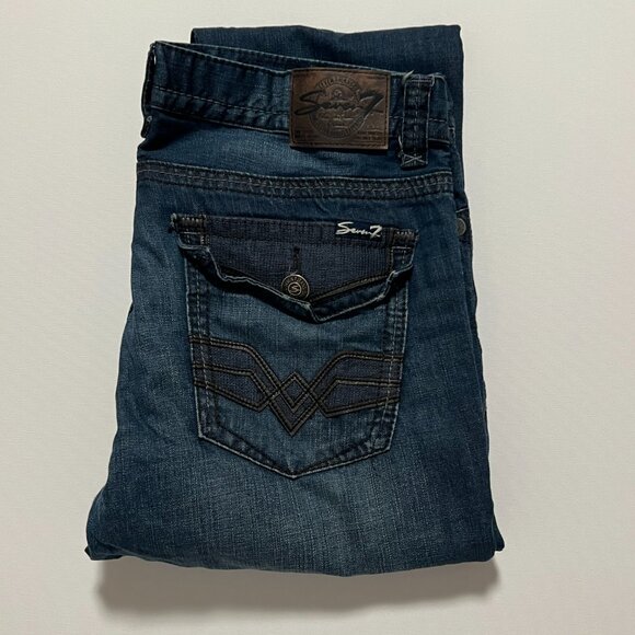 Seven7 Jeans Straight Leg Denim Medium Wash Casual Men's size 36x32 - Picture 1 of 8